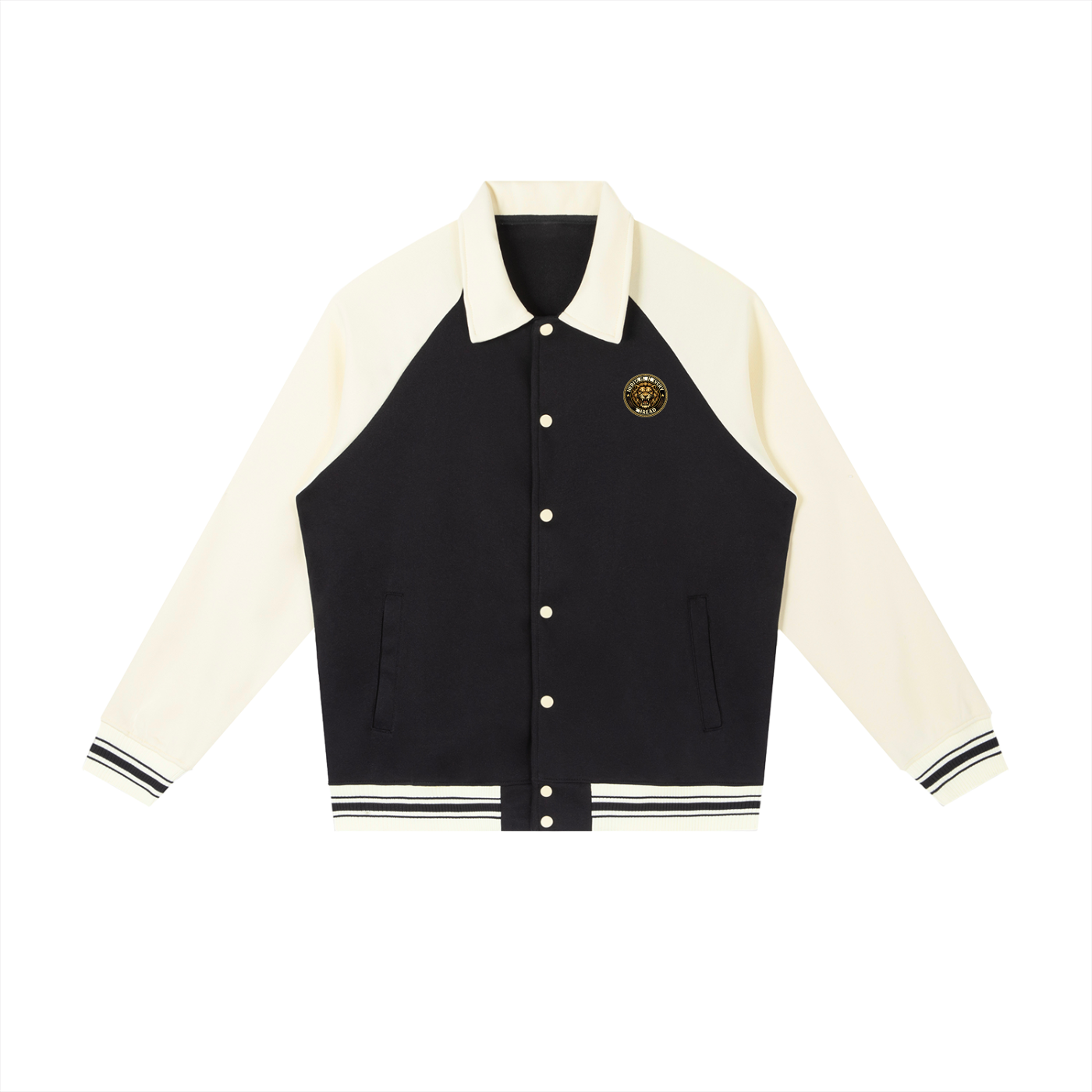 Contrast Raglan Sleeve Baseball Jacket