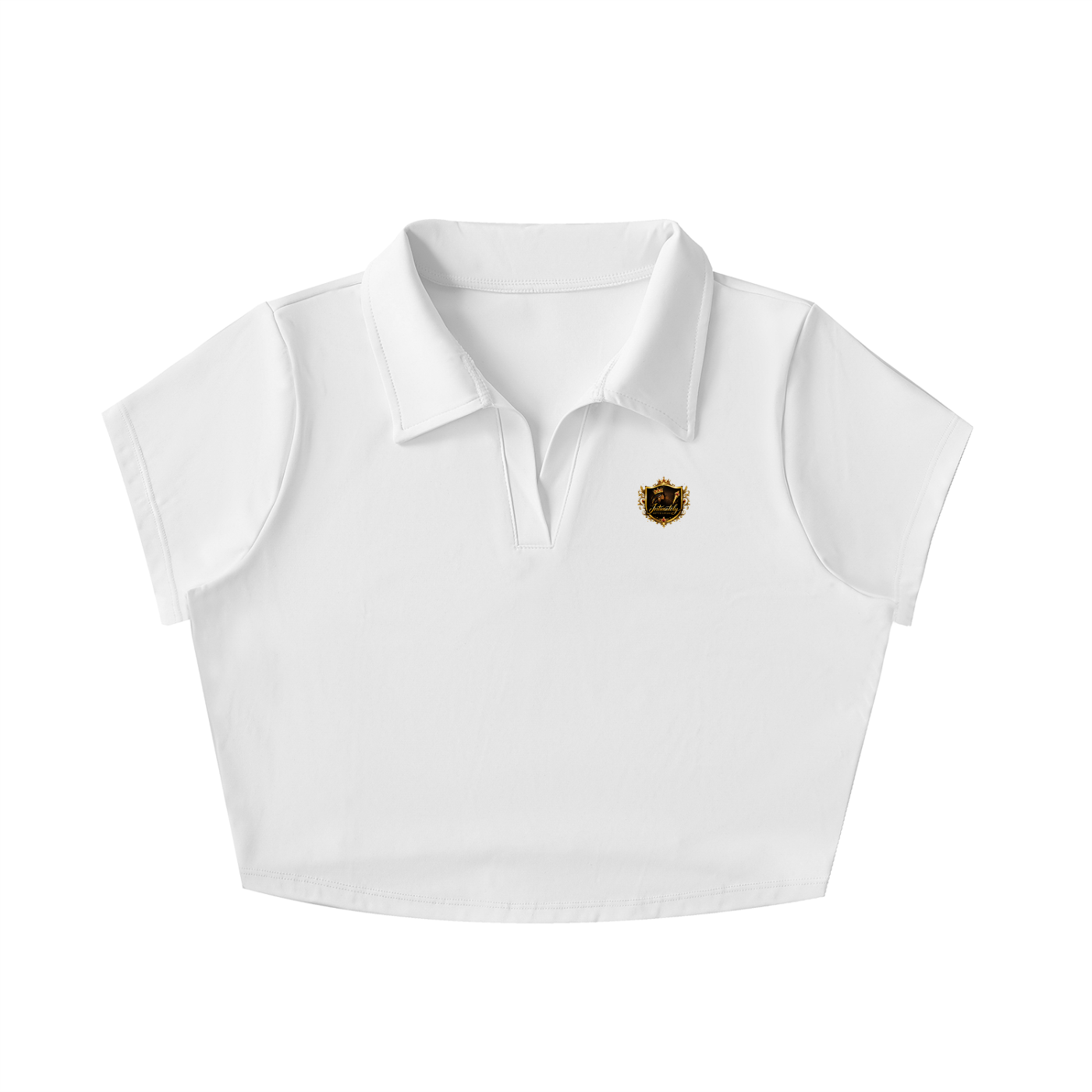 V-Neck Lapel Crop Top