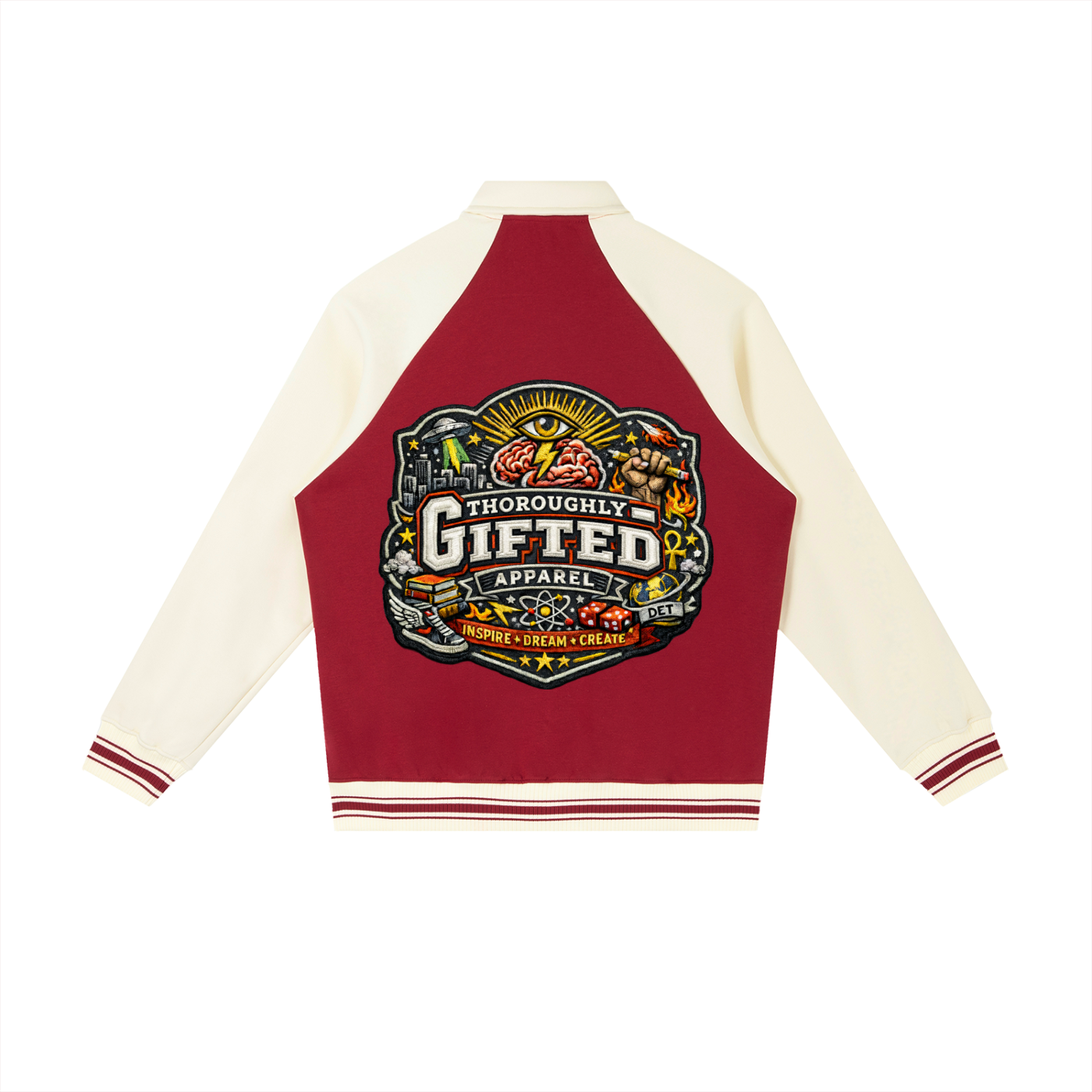 Contrast Raglan Sleeve Baseball Jacket