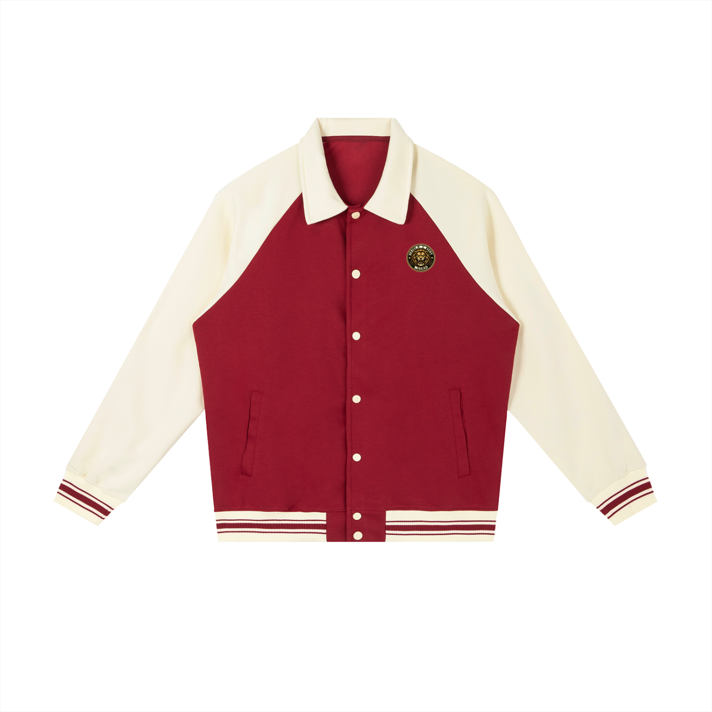 Contrast Raglan Sleeve Baseball Jacket