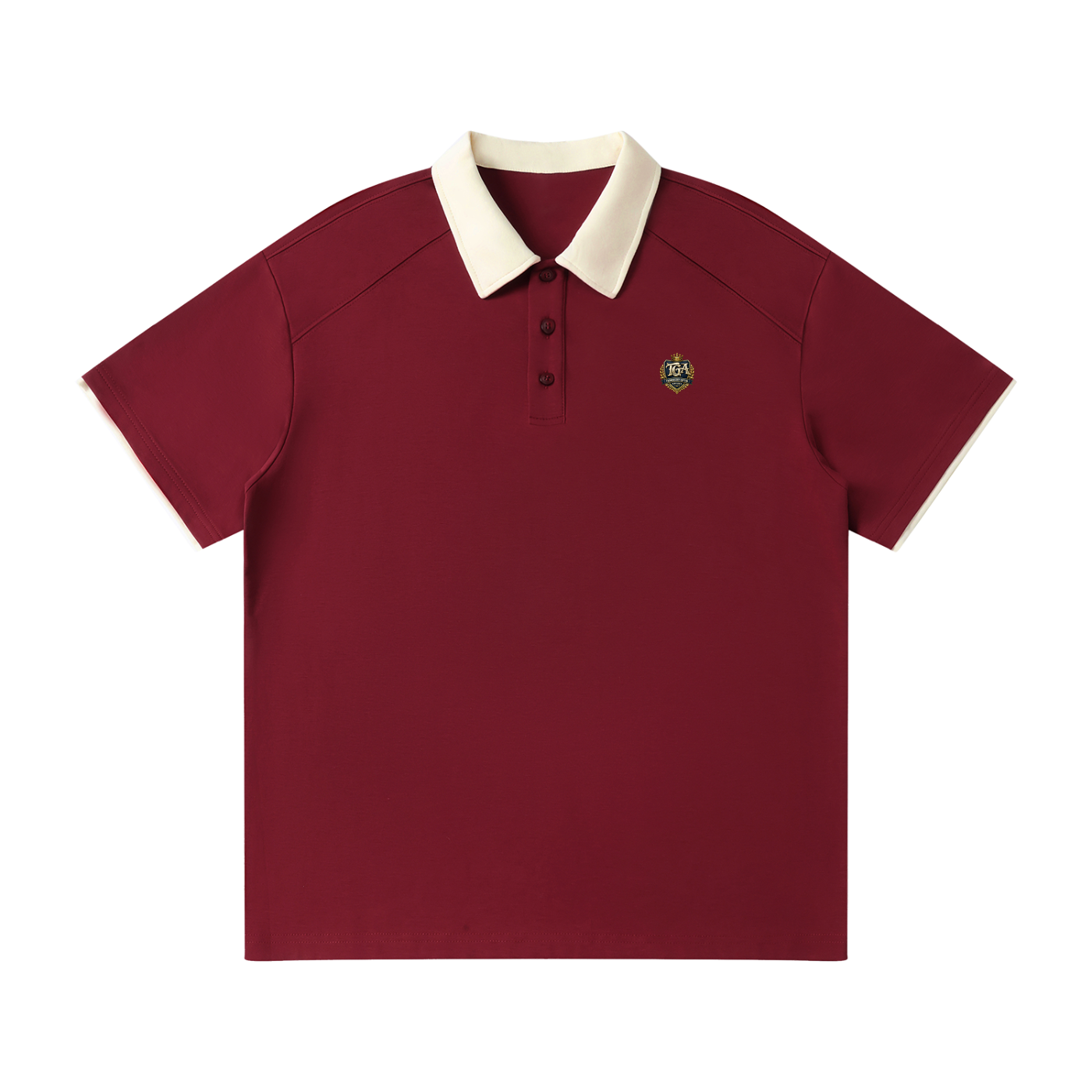 Contrast Collar Raglan Polo Shirt