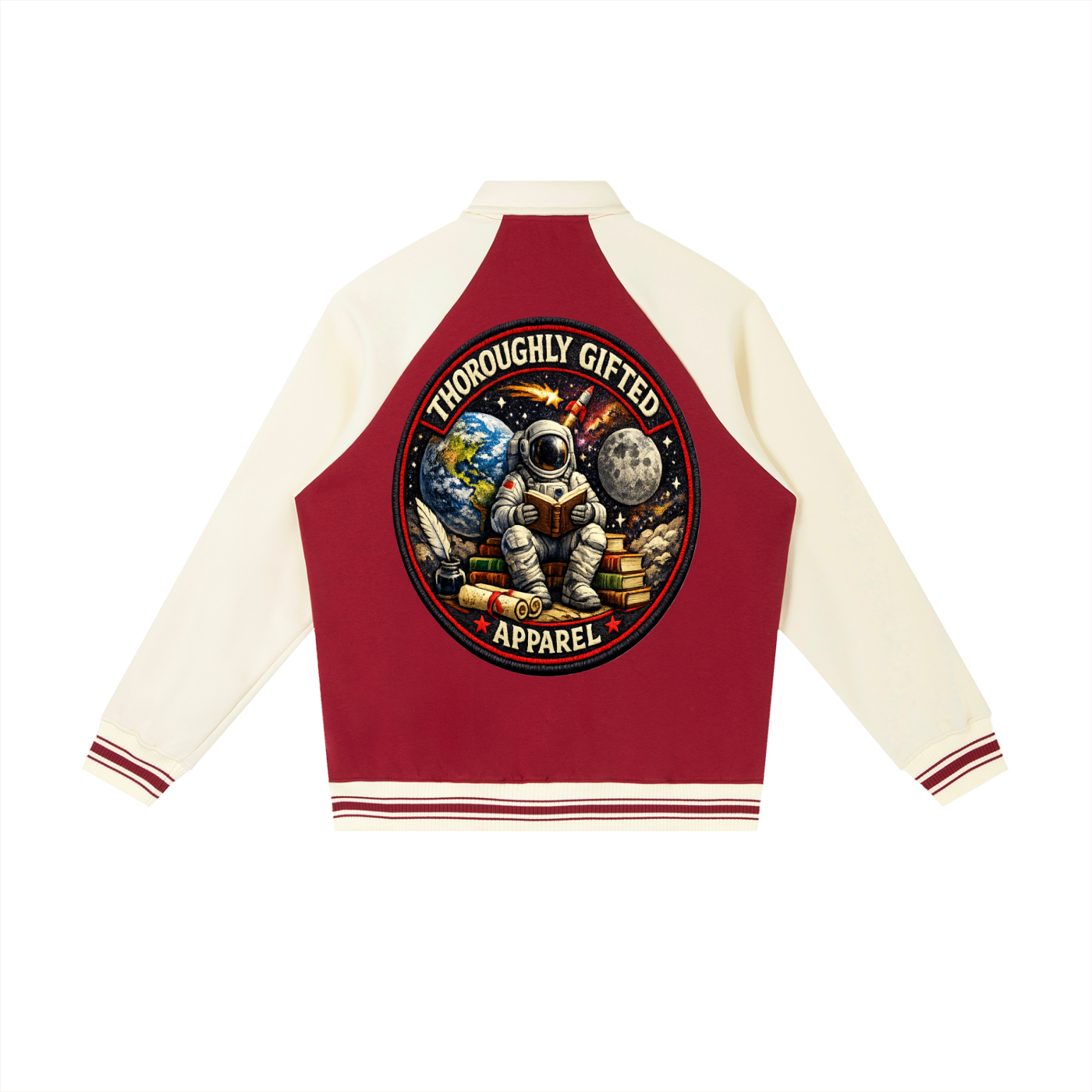 Contrast Raglan Sleeve Baseball Jacket