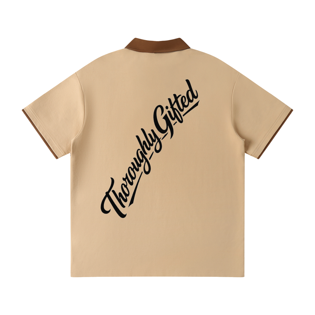 Contrast Collar Raglan Polo Shirt