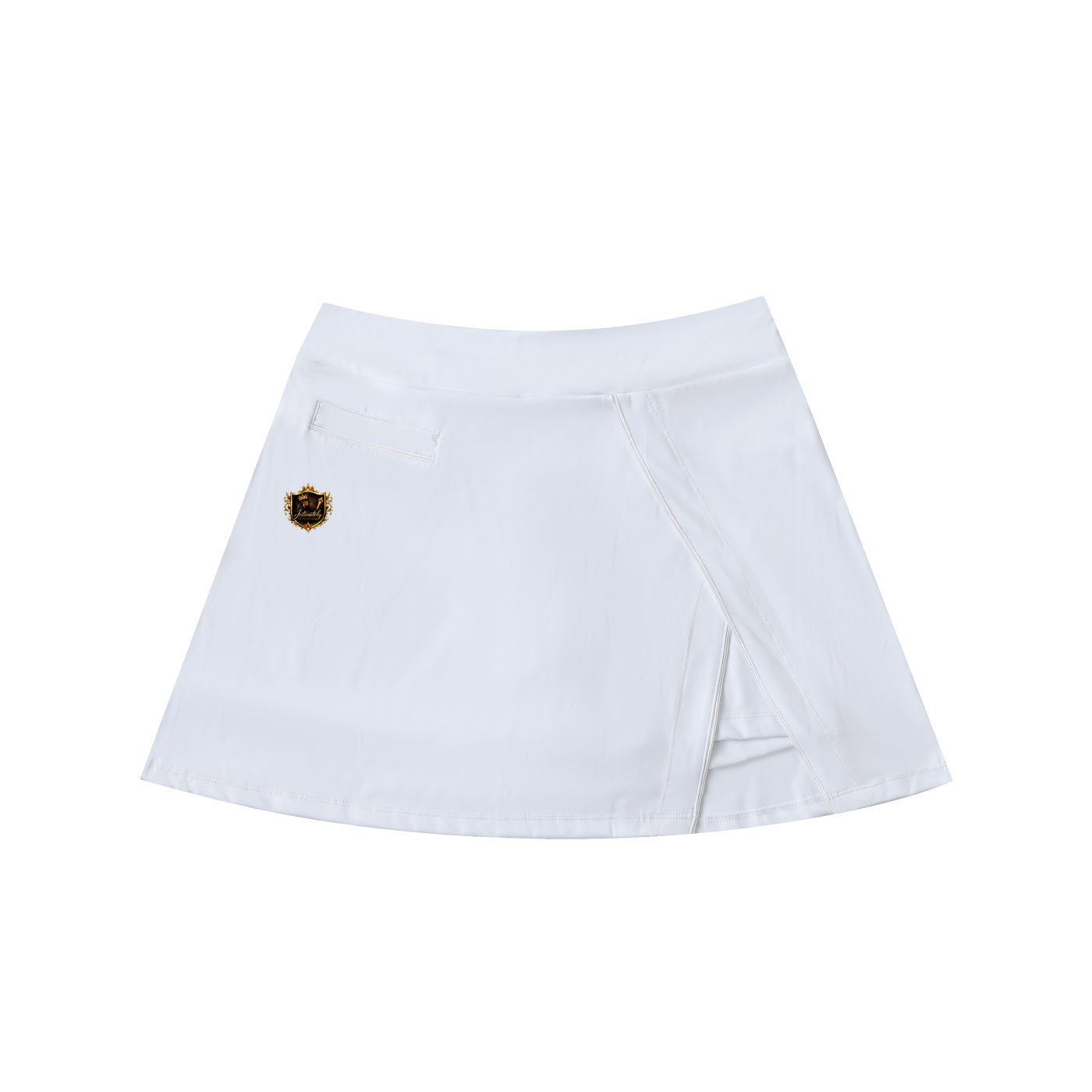 High-Waist Pocketed A-Line Skirt