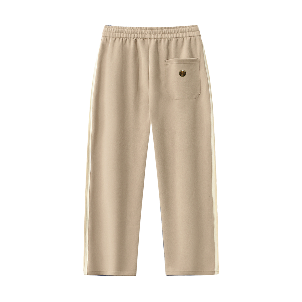 Contrast Side-Stripe Straight-Leg  Pants