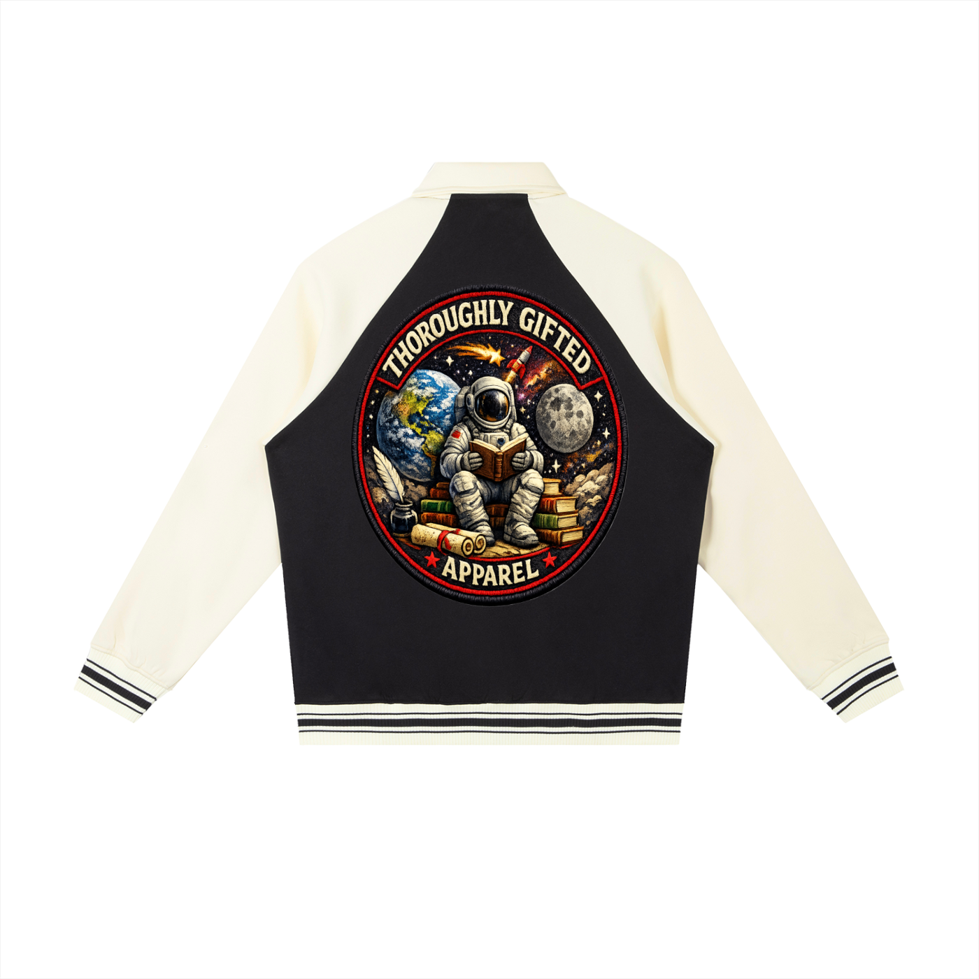Contrast Raglan Sleeve Baseball Jacket
