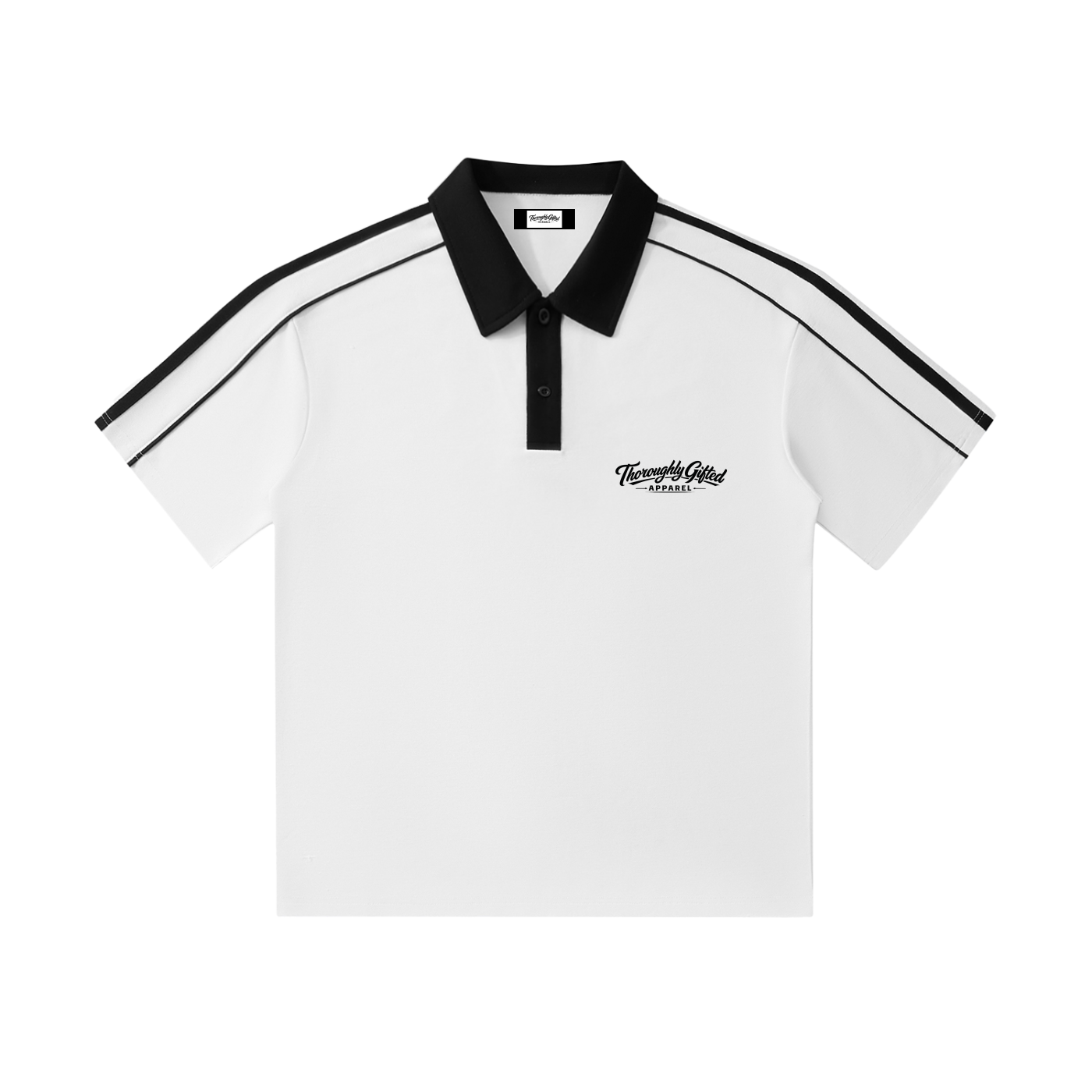 Contrast Collar Short-Sleeve Polo Shirt