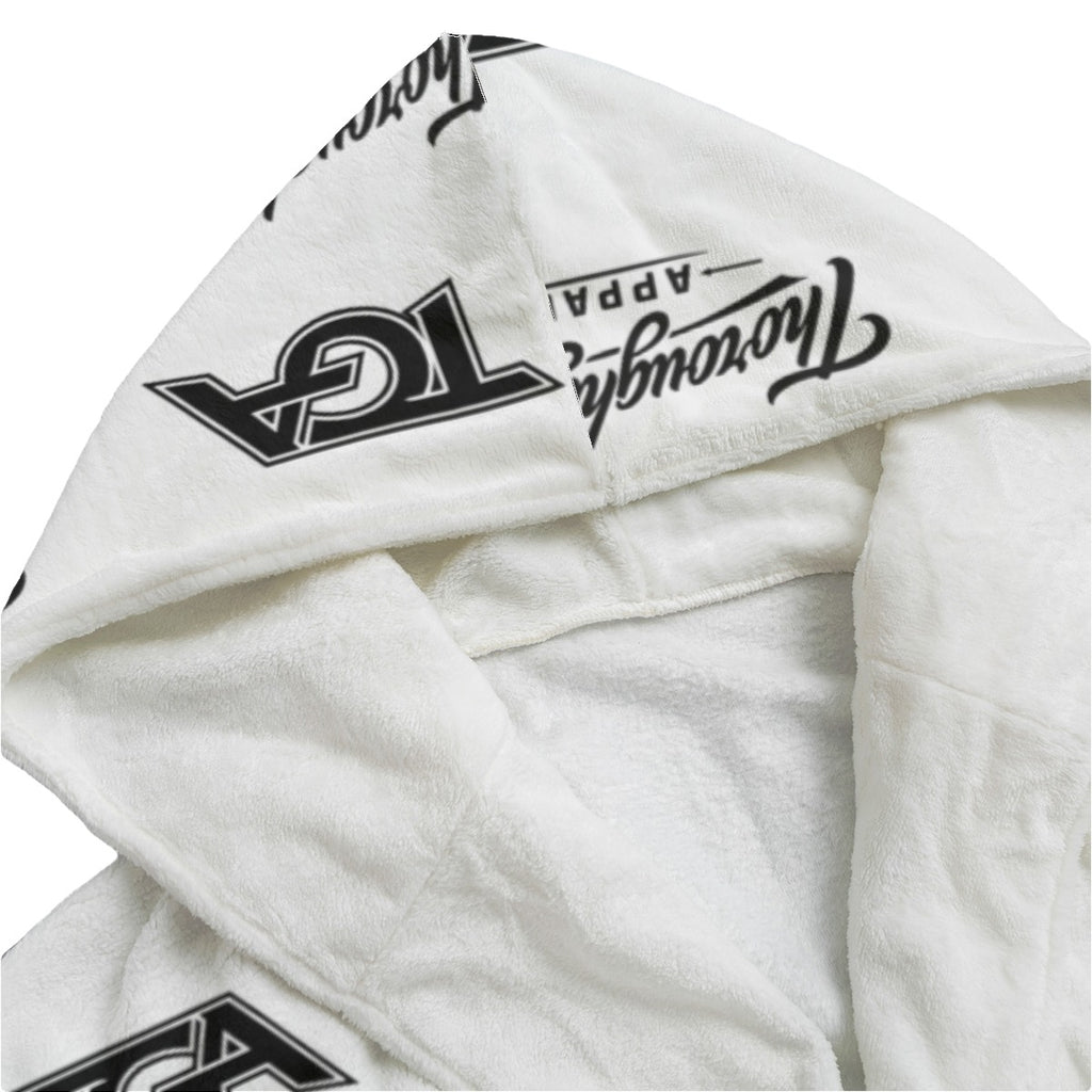 All-Over Print Unisex Flannel Hooded bathrobe