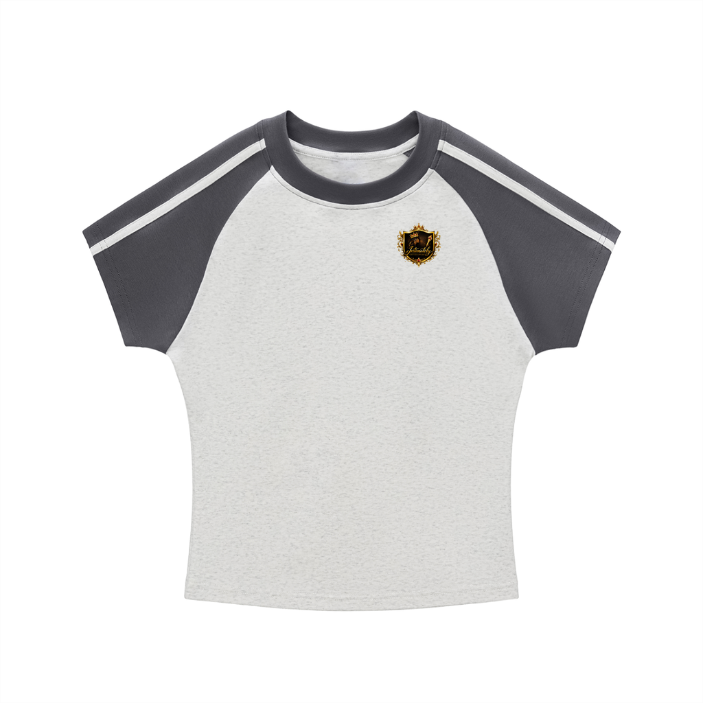 Contrast Stripes Bodycon Raglan  Sleeve T-Shirt