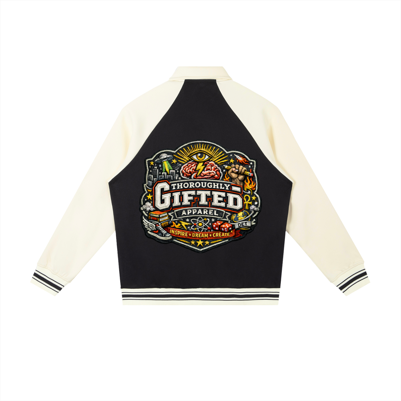 Contrast Raglan Sleeve Baseball Jacket