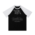 Contrast Raglan Sleeve Mesh T-Shirt
