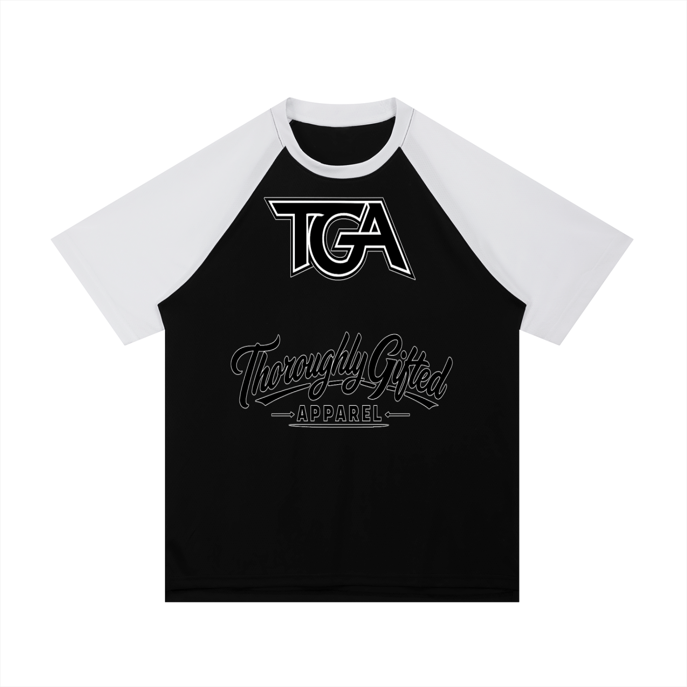 Contrast Raglan Sleeve Mesh T-Shirt