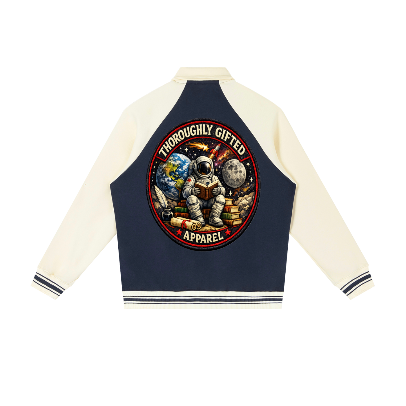Contrast Raglan Sleeve Baseball Jacket