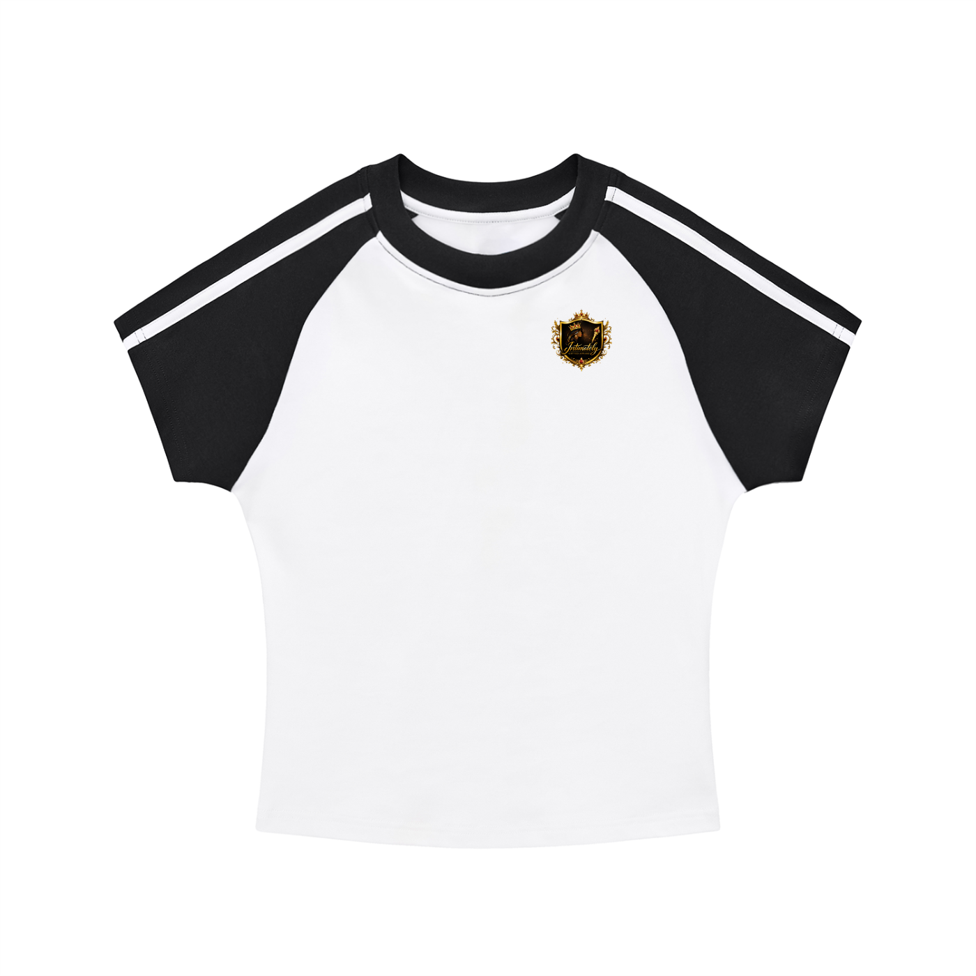 Contrast Stripes Bodycon Raglan  Sleeve T-Shirt