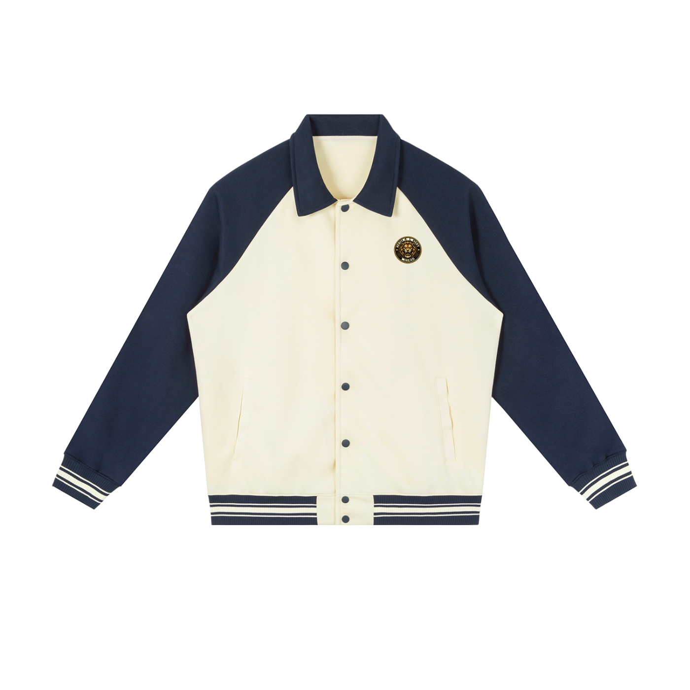 Contrast Raglan Sleeve Baseball Jacket