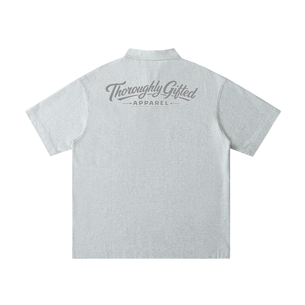 Loose Cotton Short-Sleeve Polo Shirt