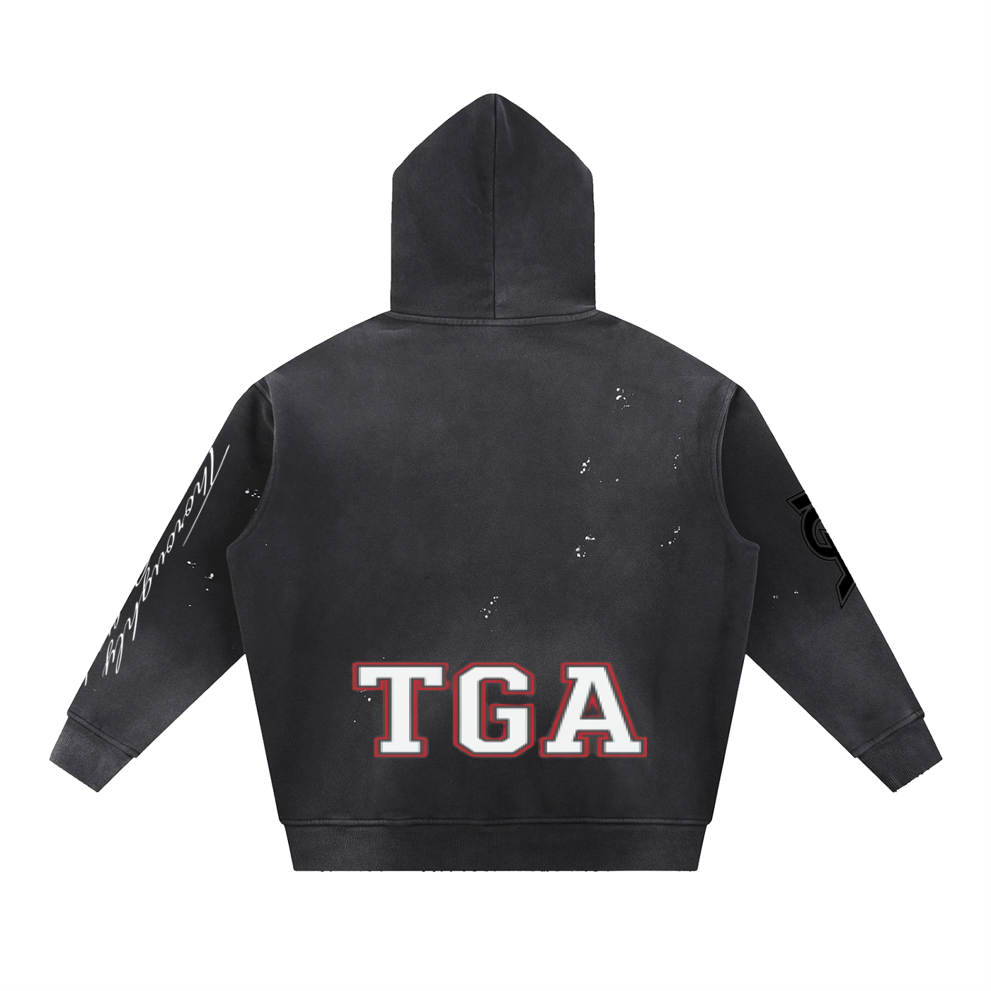 Vintage Washed Frayed Fleece Hoodie