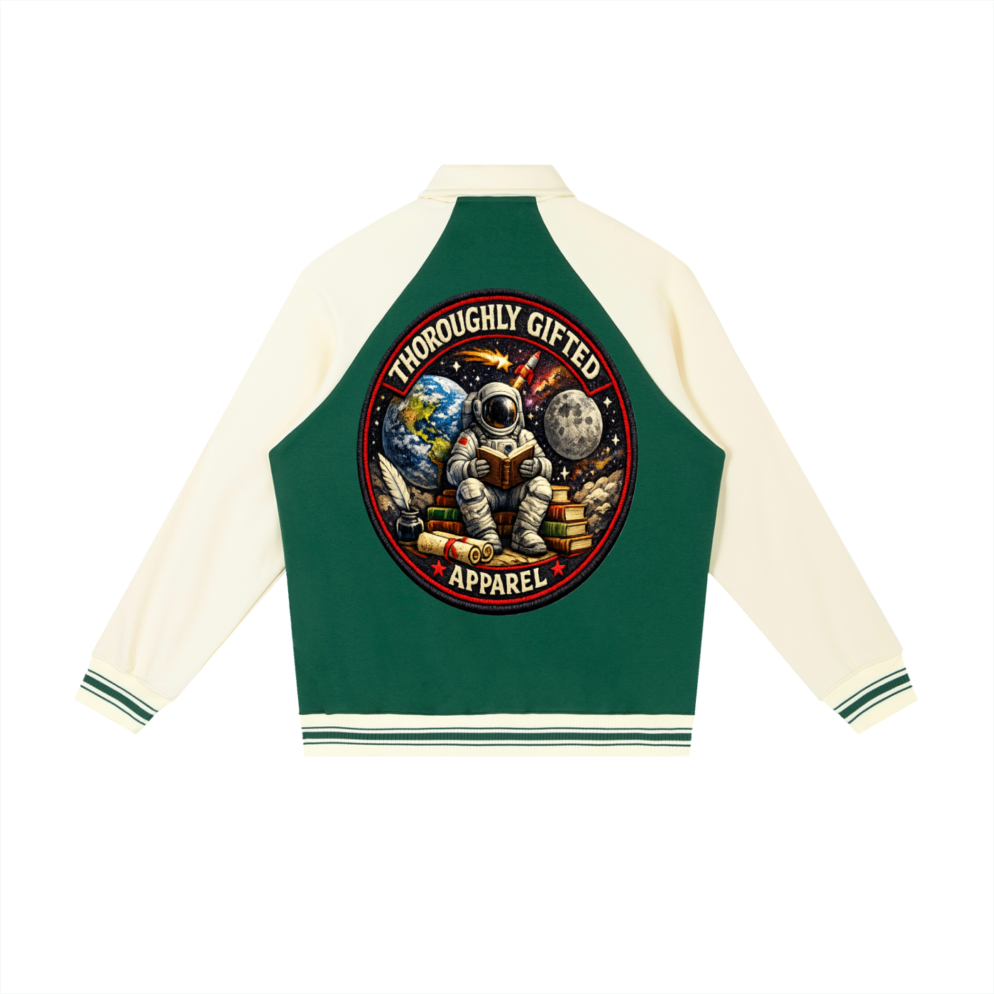 Contrast Raglan Sleeve Baseball Jacket