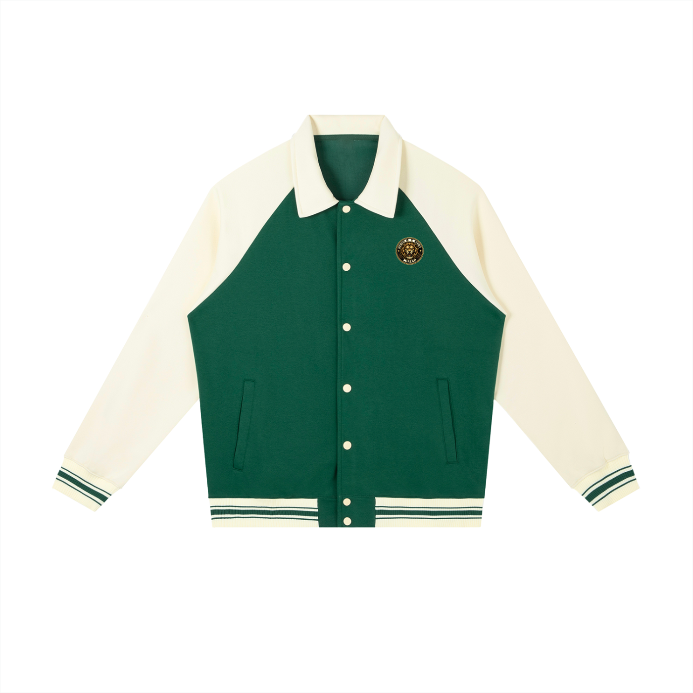 Contrast Raglan Sleeve Baseball Jacket