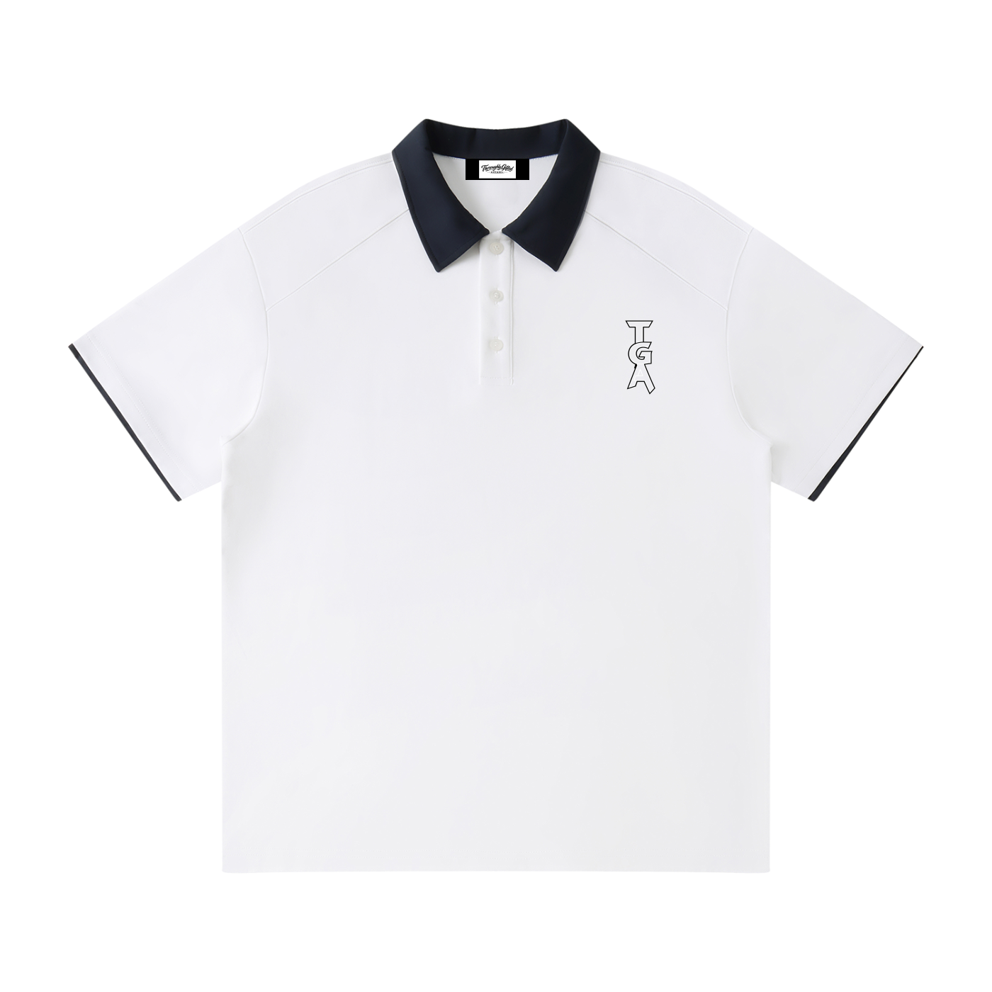 Contrast Collar Raglan Polo Shirt