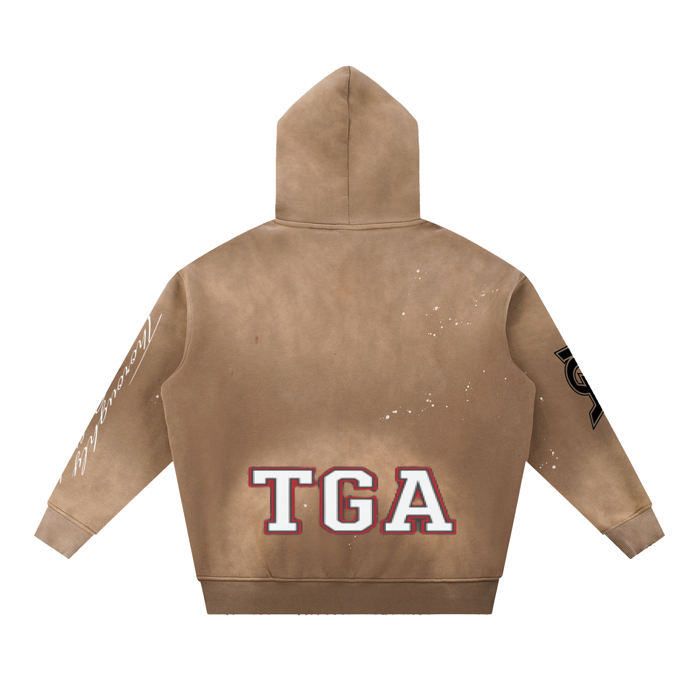 Vintage Washed Frayed Fleece Hoodie