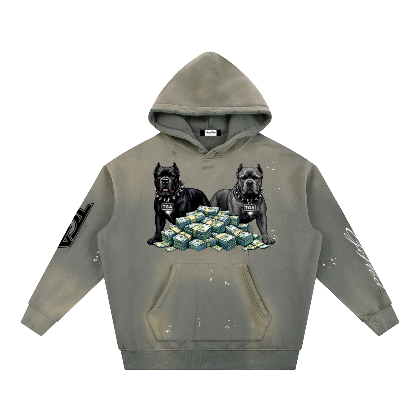 Vintage Washed Frayed Fleece Hoodie