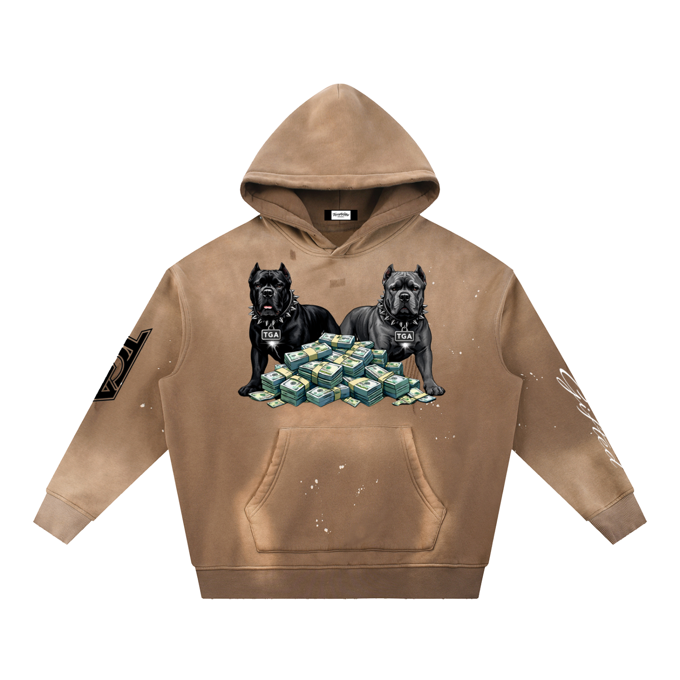 Vintage Washed Frayed Fleece Hoodie