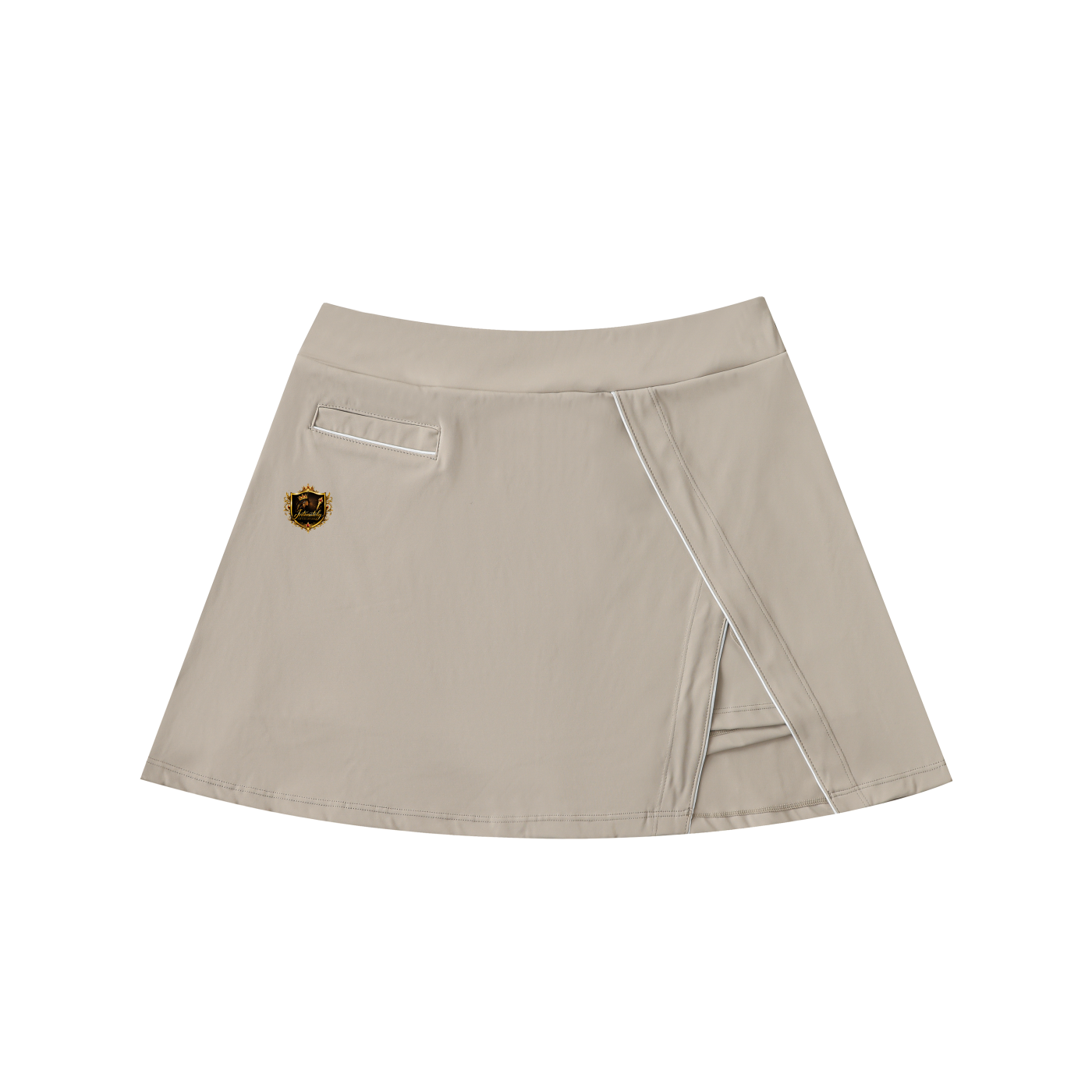 High-Waist Pocketed A-Line Skirt