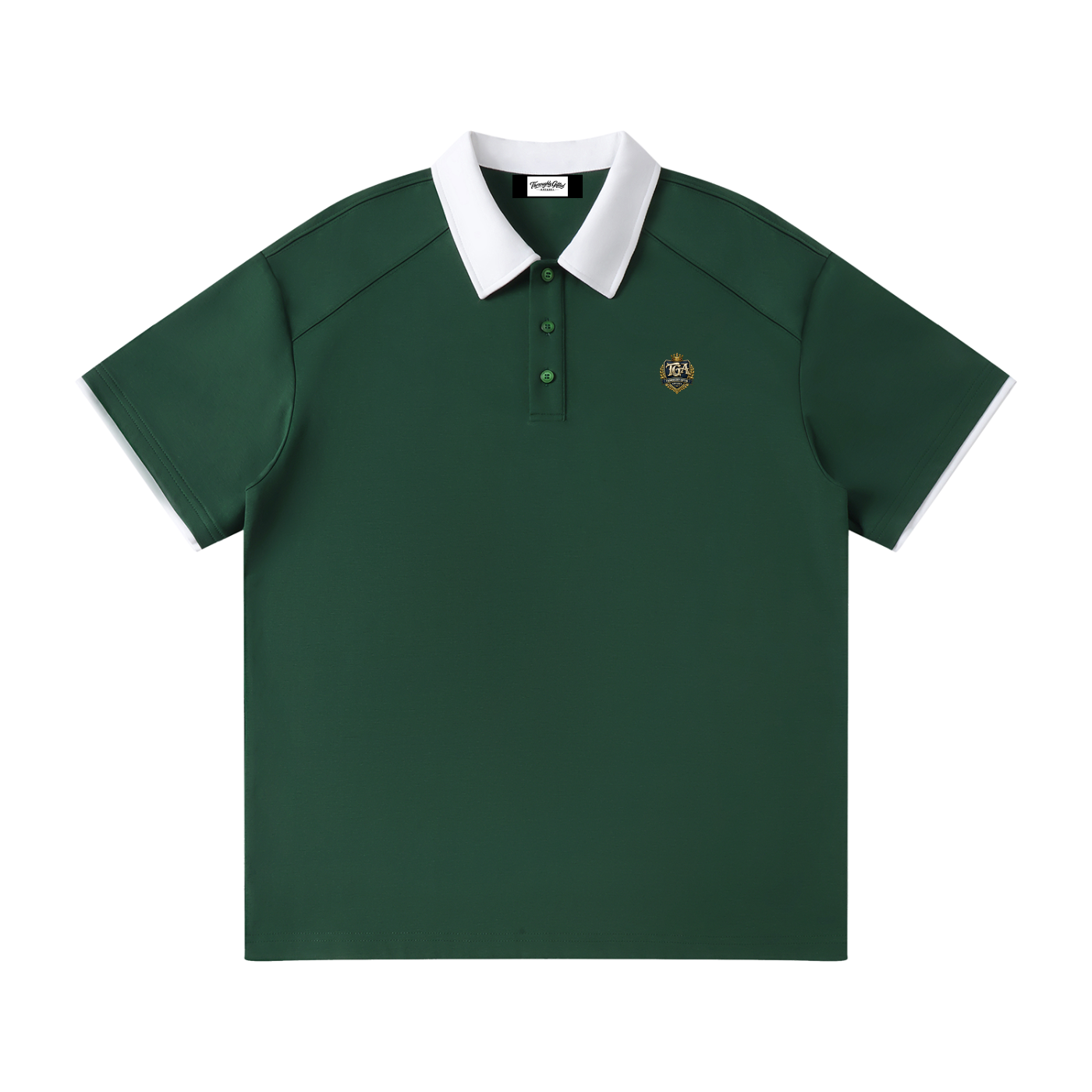 Contrast Collar Raglan Polo Shirt