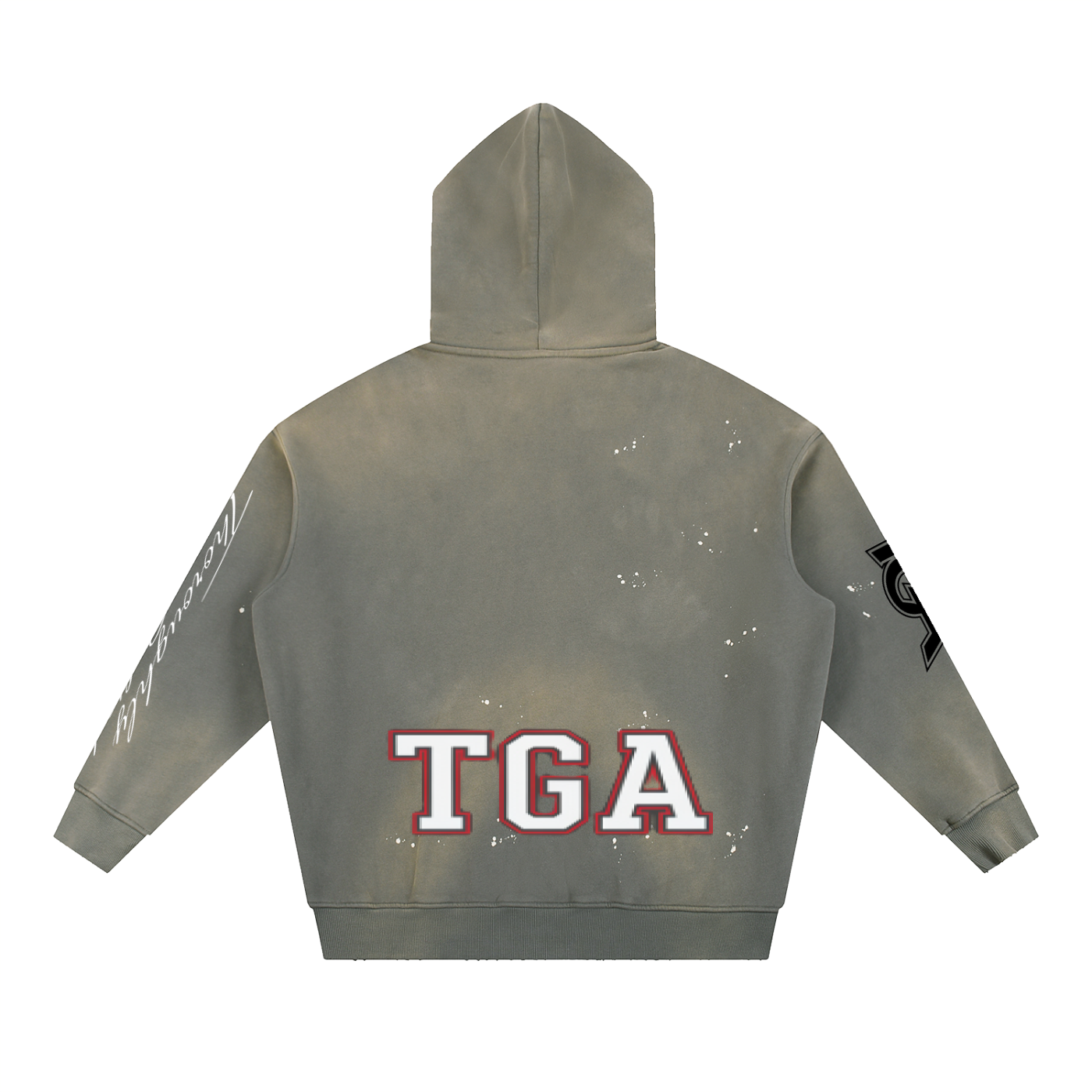 Vintage Washed Frayed Fleece Hoodie