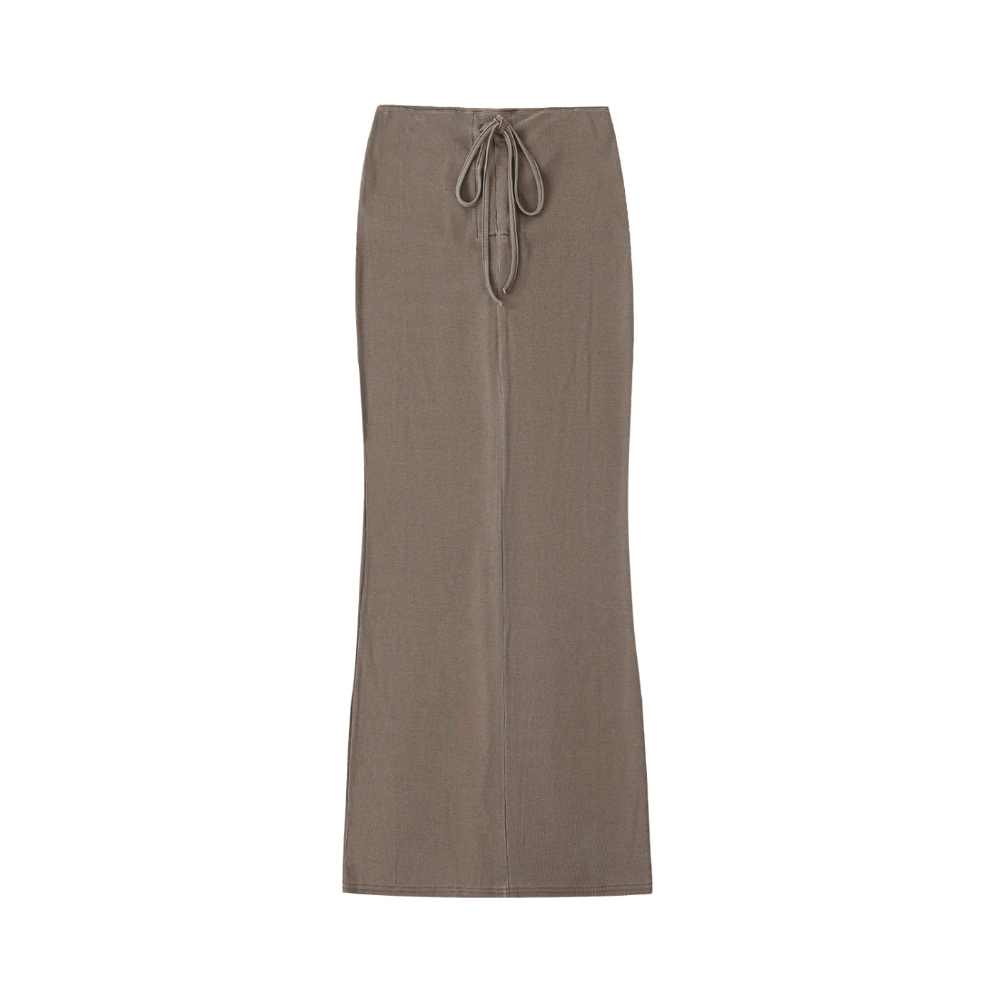 Dyed Washed Drawstring Maxi Skirt