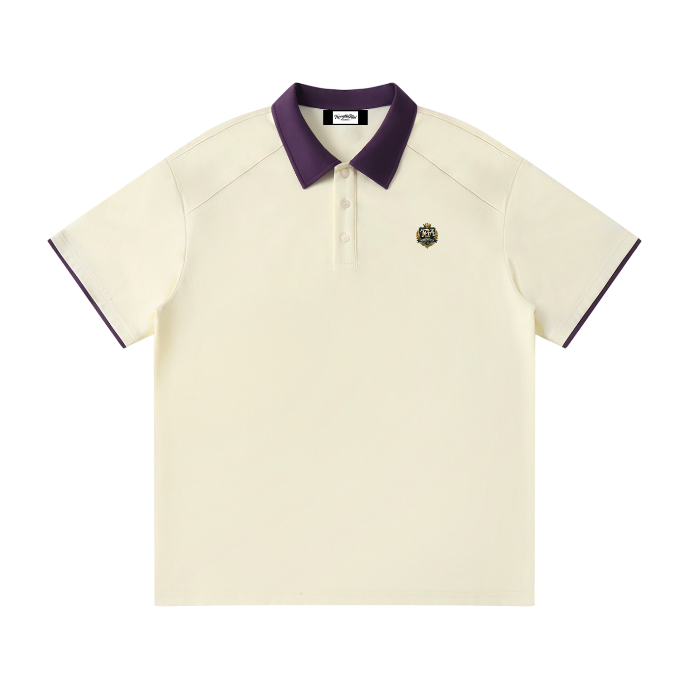Contrast Collar Raglan Polo Shirt