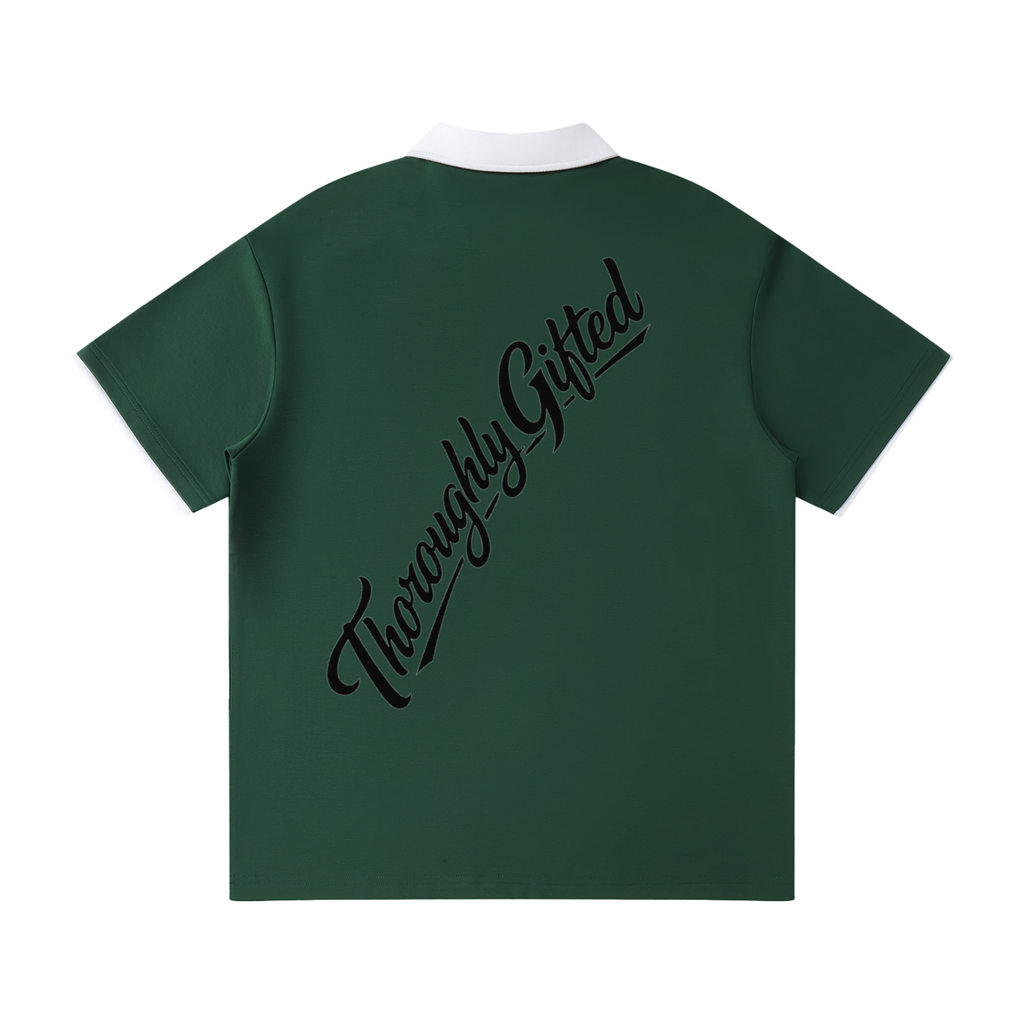 Contrast Collar Raglan Polo Shirt