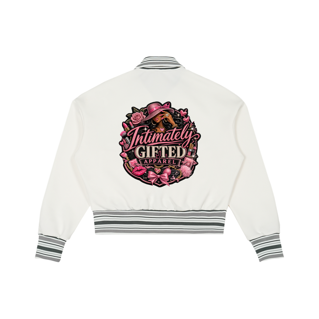 Striped Rib Collar Zip Jacket