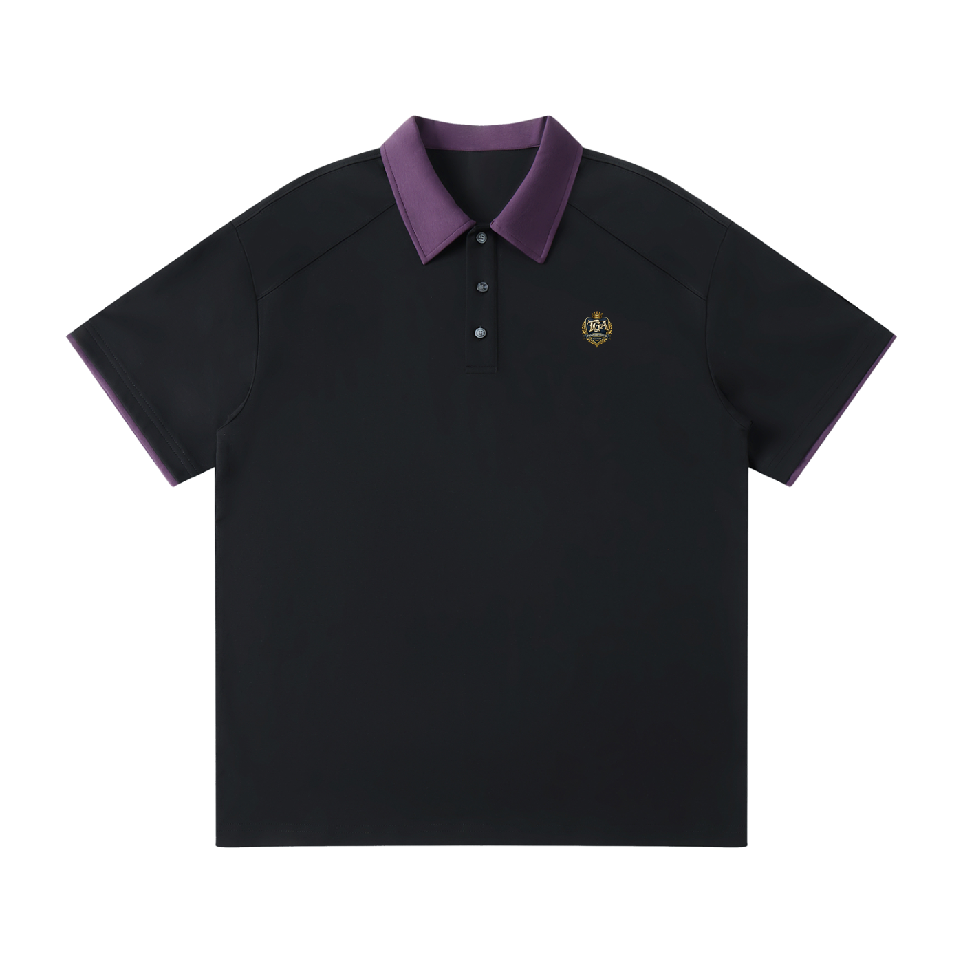 Contrast Collar Raglan Polo Shirt