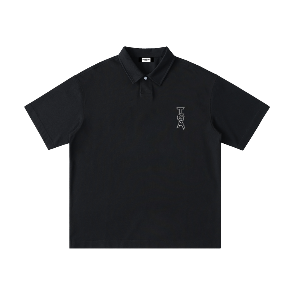 Loose Cotton Short-Sleeve Polo Shirt