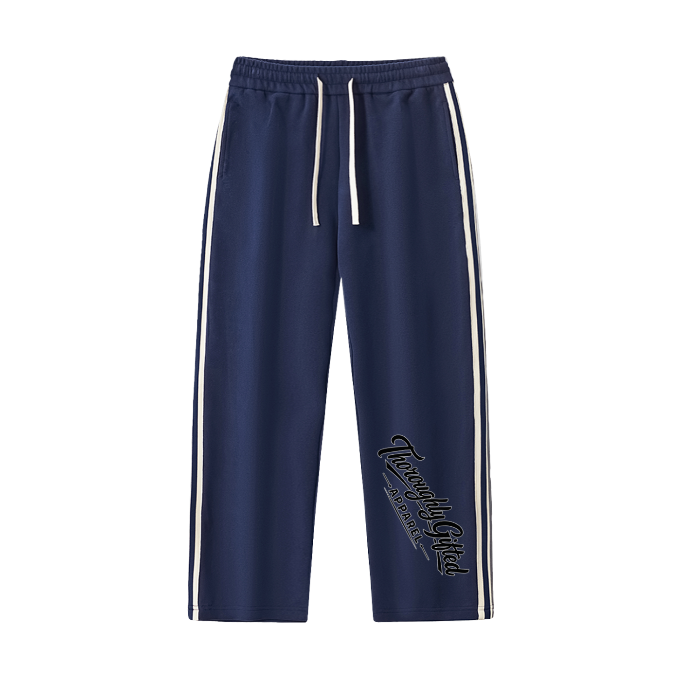 Contrast Side-Stripe Straight-Leg  Pants