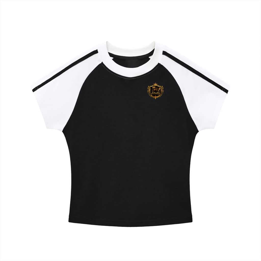Contrast Stripes Bodycon Raglan  Sleeve T-Shirt