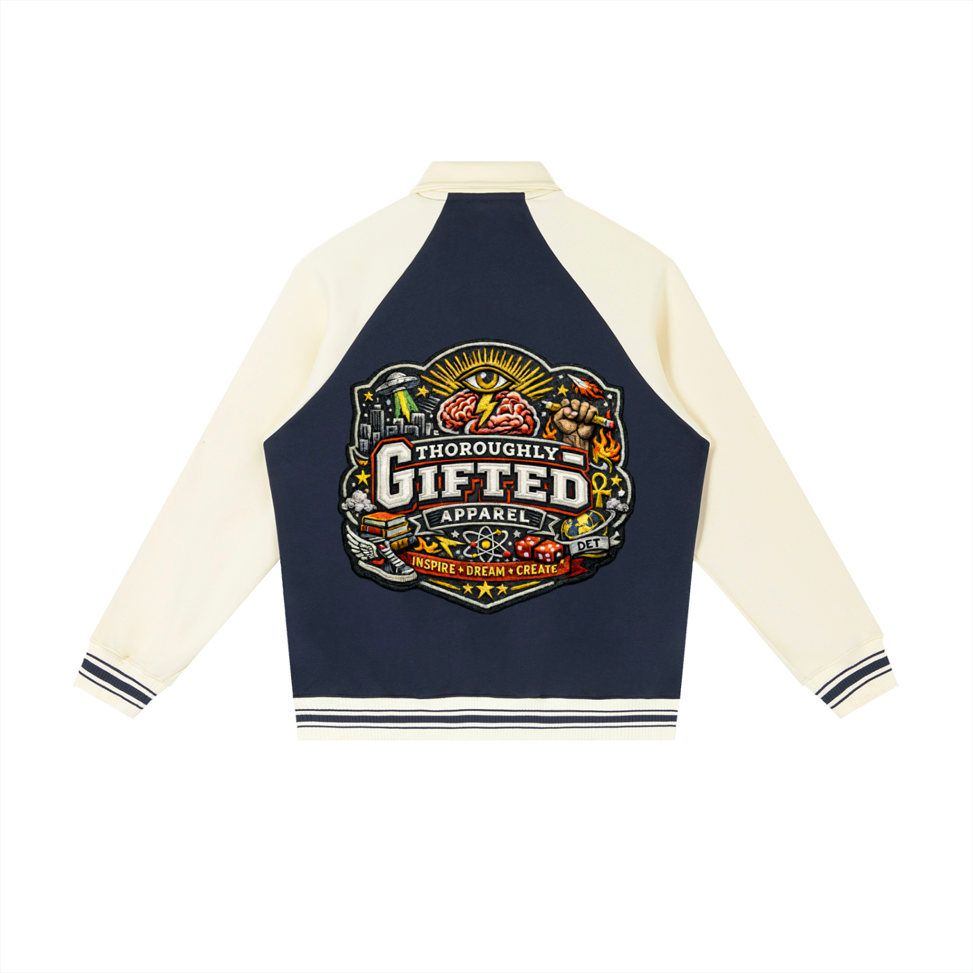 Contrast Raglan Sleeve Baseball Jacket