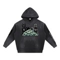 Vintage Washed Frayed Fleece Hoodie