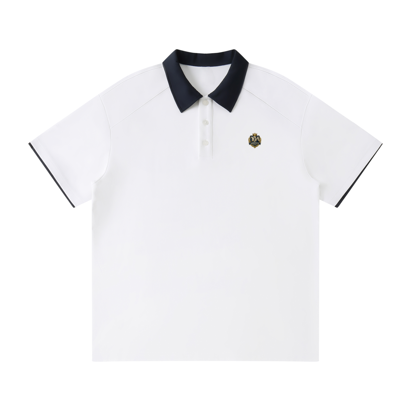 Contrast Collar Raglan Polo Shirt