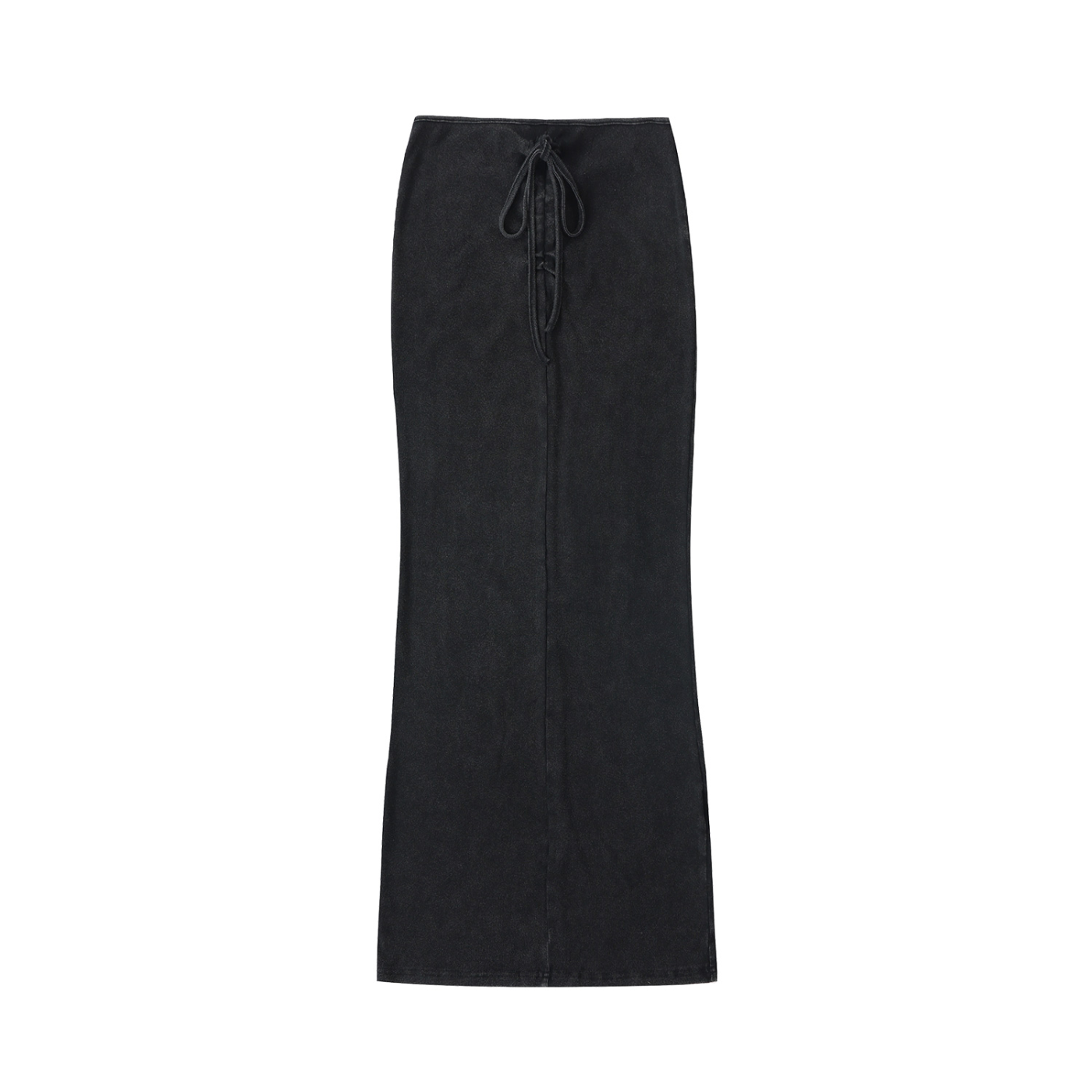 Dyed Washed Drawstring Maxi Skirt