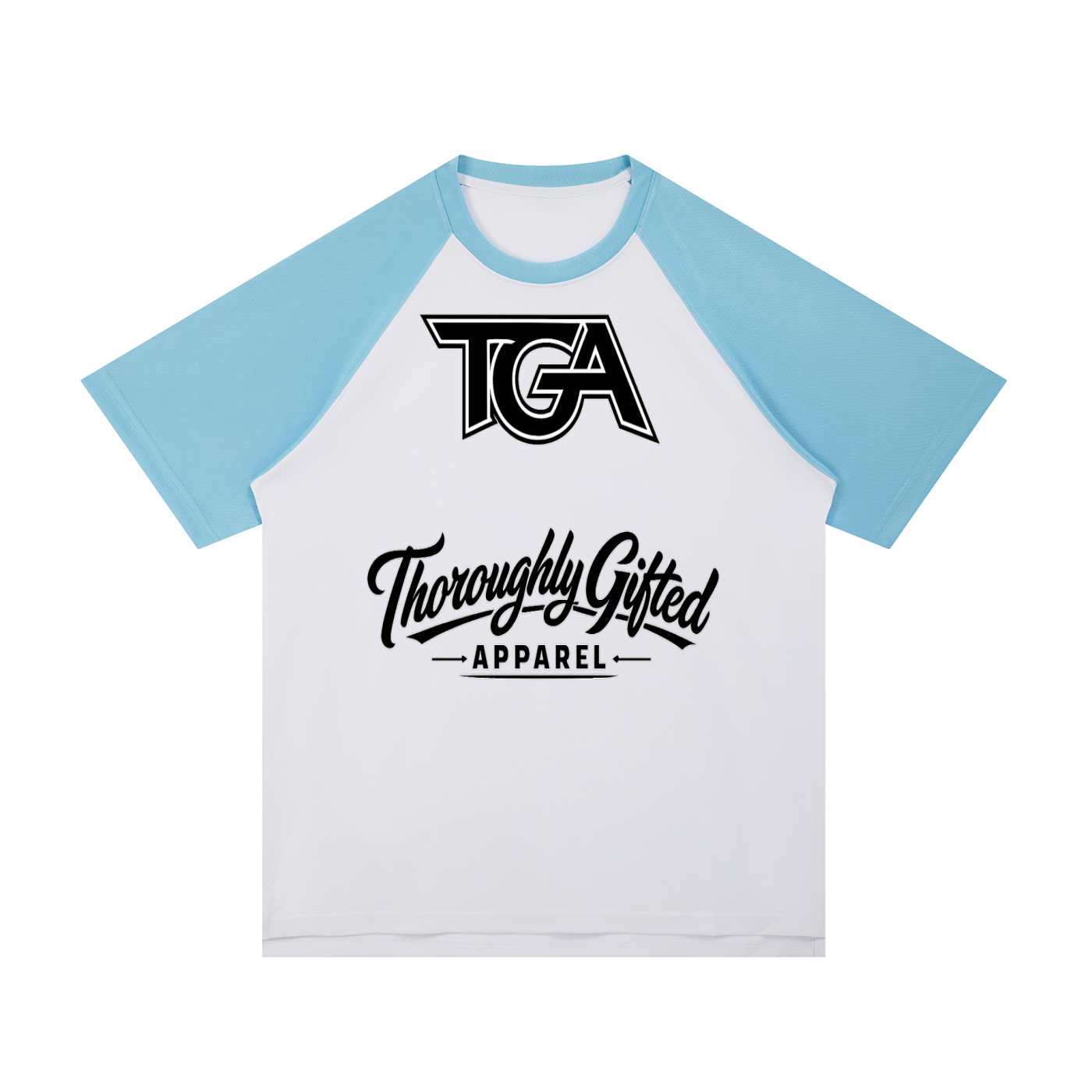 Contrast Raglan Sleeve Mesh T-Shirt