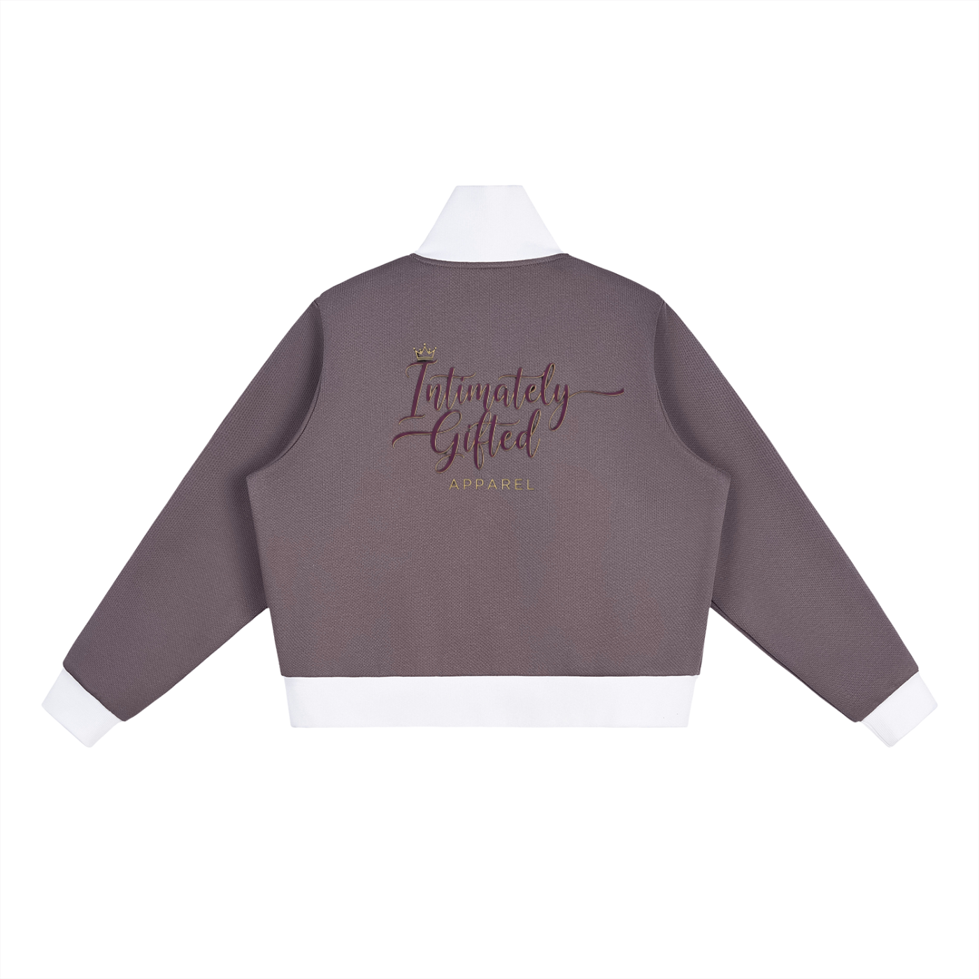 Contrast Side Stripe Fleece Cropped Track Jacket