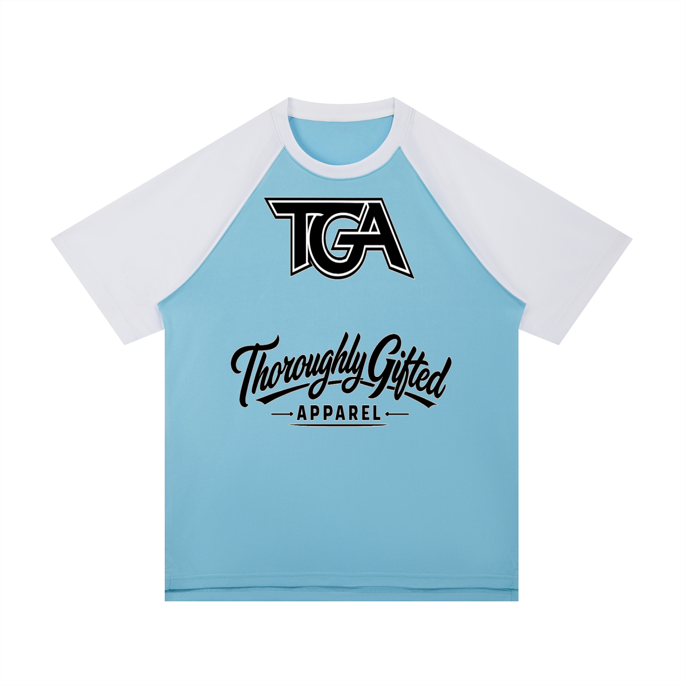 Contrast Raglan Sleeve Mesh T-Shirt