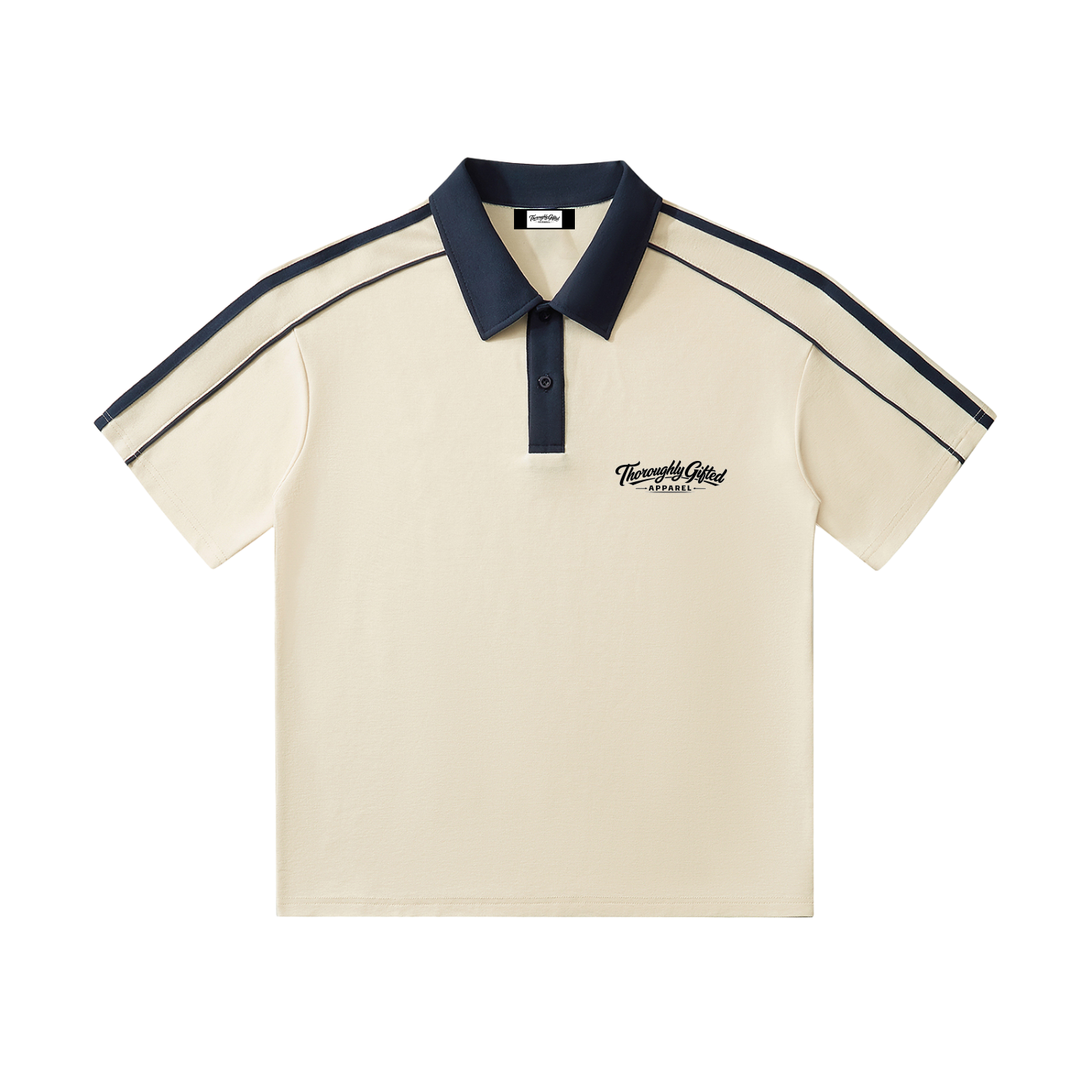 Contrast Collar Short-Sleeve Polo Shirt
