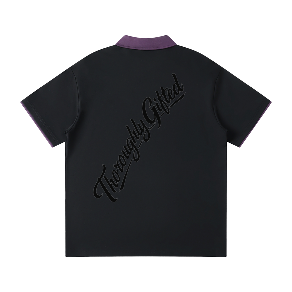Contrast Collar Raglan Polo Shirt