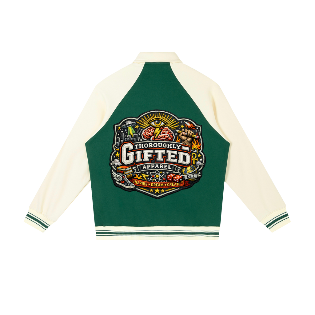 Contrast Raglan Sleeve Baseball Jacket