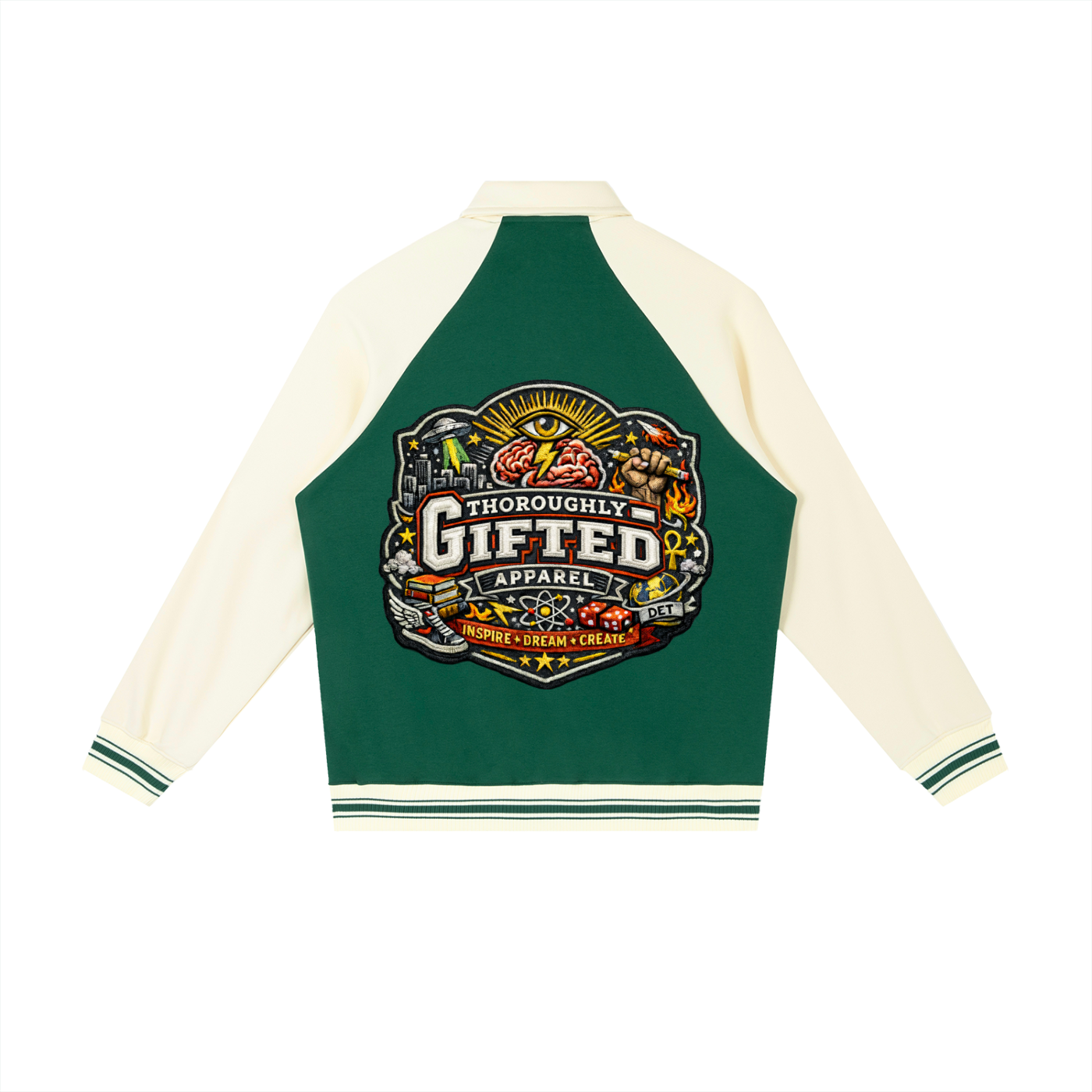 Contrast Raglan Sleeve Baseball Jacket
