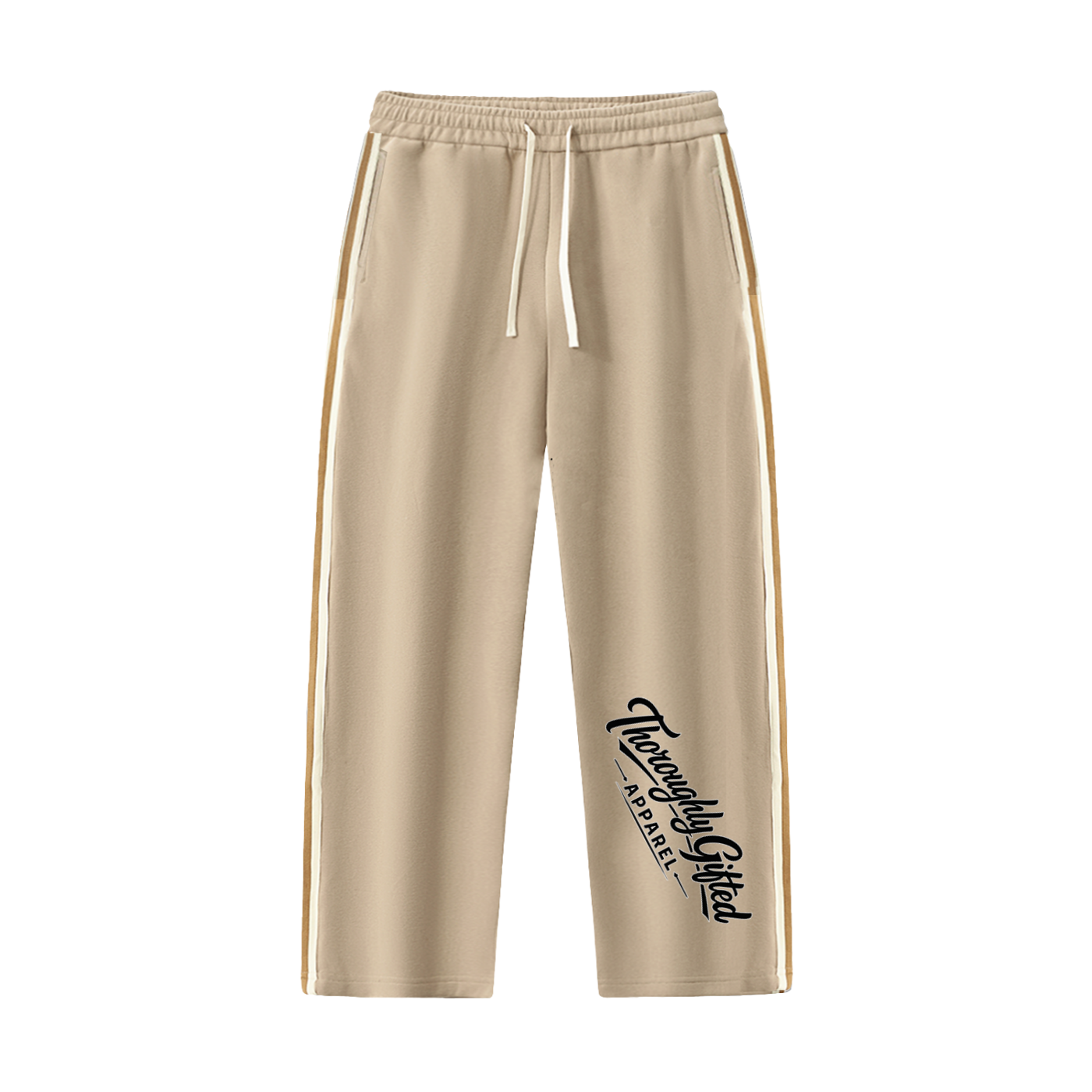 Contrast Side-Stripe Straight-Leg  Pants